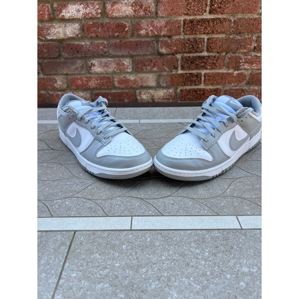 Nike Dunk Low Grey Fog White Leather Sneakers DD1391-103 Mens Size 10.5